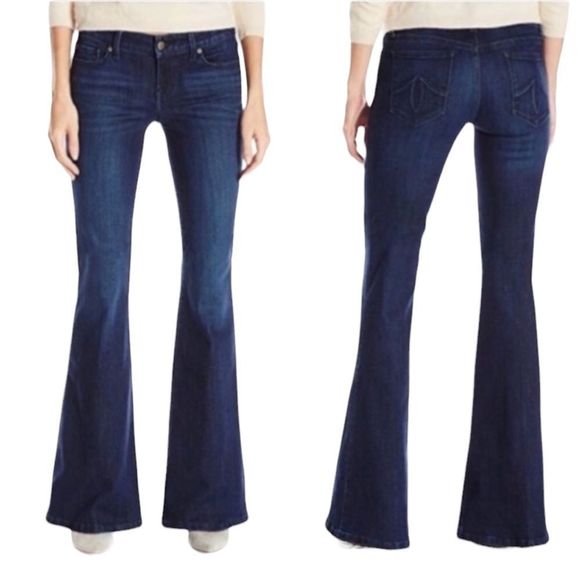 EUC Level 99 Flare Jeans in Rinse 26 2 Dark wash denim - Picture 1 of 15